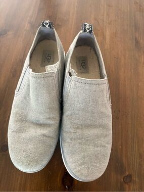 UGG Men's Slip-On Canvas Loafers in Light Gray